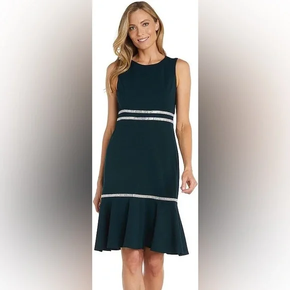 r&m richards green dress Knee Length Green Party Dress: R&M Richards 4331 Hunter / 6 main image 1